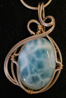 Wire wrapped - Larimar Necklace